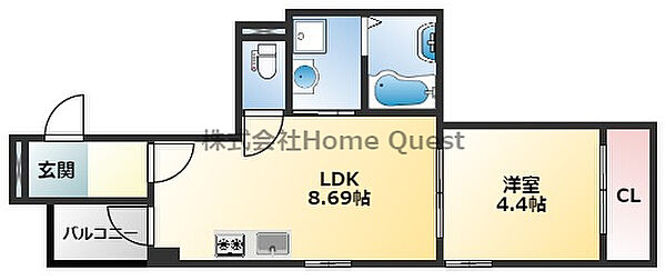 リブレメゾン俊徳道I ｜大阪府東大阪市横沼町2丁目(賃貸アパート1LDK・2階・32.66㎡)の写真 その2