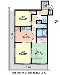 コスモ志木ピュアコート 3DKの間取図画像
