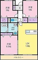 ルクソールI  ｜ 山梨県甲府市和戸町（賃貸マンション3LDK・2階・65.21㎡） その2