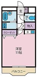 クリスタル甲府善光寺 1Kの間取図画像