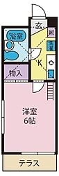 キャトルリッチ 1Kの間取図画像