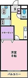 グランテール・N 1Kの間取図画像