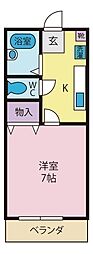 アンジュアルリングス清水 1Kの間取図画像