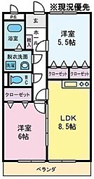 マンショントスカーナ 2LDKの間取図画像