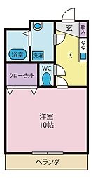 アイランドコーポ 1Kの間取図画像