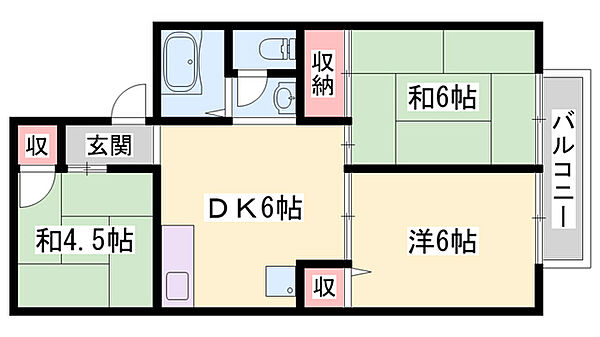 粟津前田ハイツ ｜兵庫県加古川市加古川町粟津(賃貸アパート3DK・2階・50.09㎡)の写真 その2