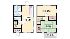 ビンセントハイツ　B棟  ｜ 兵庫県加古川市別府町新野辺北町7丁目（賃貸テラスハウス2LDK・2階・57.96㎡） その2