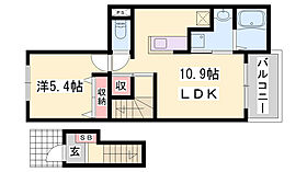 Ｋ＆ＹIII  ｜ 兵庫県姫路市北平野1丁目（賃貸アパート1LDK・2階・41.27㎡） その2