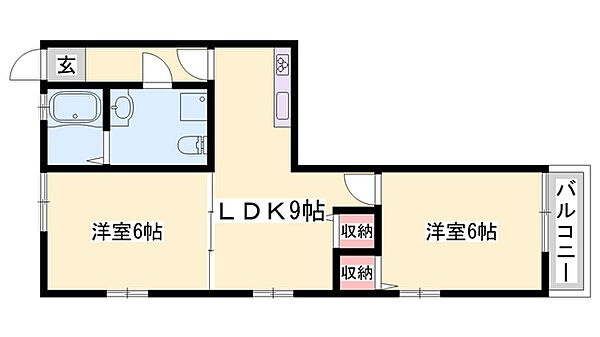 フォープレックス宮前 ｜兵庫県姫路市八代宮前町(賃貸アパート2LDK・2階・47.00㎡)の写真 その2