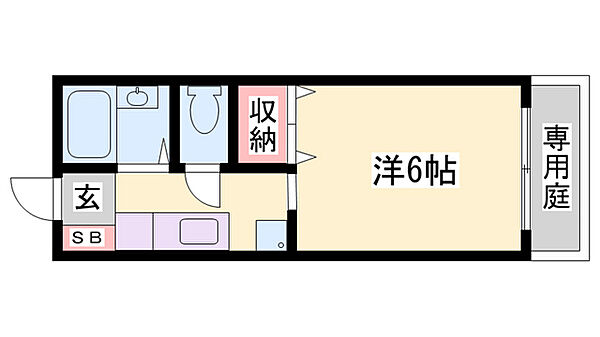 兵庫県姫路市新在家2丁目(賃貸アパート1K・2階・19.60㎡)の写真 その2