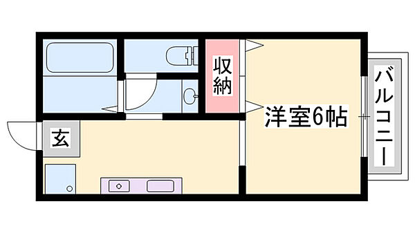 メゾンヤクシ ｜兵庫県姫路市御立中7丁目(賃貸アパート1K・2階・23.77㎡)の写真 その2