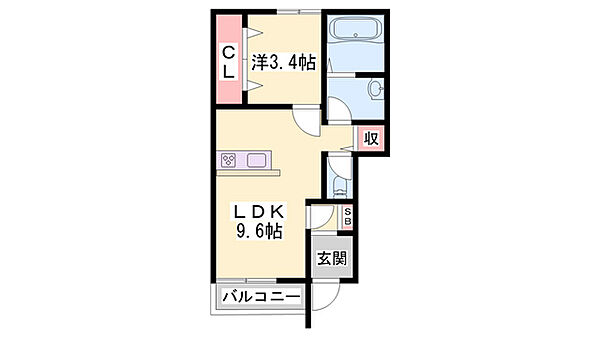 兵庫県姫路市土山4丁目(賃貸アパート1LDK・1階・36.00㎡)の写真 その2