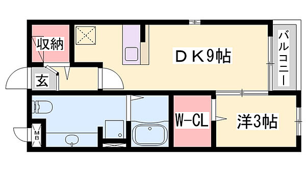 アルファアネックスII ｜兵庫県加古川市平岡町西谷(賃貸アパート1DK・2階・33.34㎡)の写真 その2