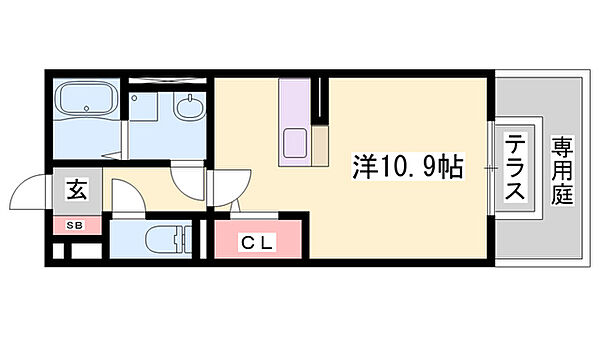 アンベリール都倉 ｜兵庫県姫路市飾磨区都倉2丁目(賃貸アパート1R・1階・30.03㎡)の写真 その2