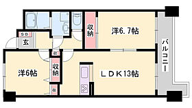 ハーモニー三幸  ｜ 兵庫県姫路市白浜町（賃貸マンション2LDK・6階・59.71㎡） その2