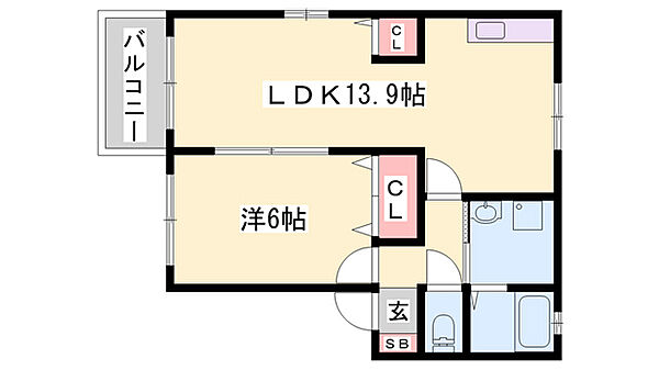 ルシエール的形Ｂ棟 ｜兵庫県姫路市的形町的形(賃貸アパート1LDK・2階・44.70㎡)の写真 その2