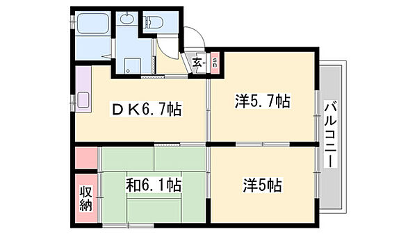 バリュージュ今在家Ａ ｜兵庫県姫路市飾磨区今在家北3丁目(賃貸アパート3DK・2階・54.07㎡)の写真 その2