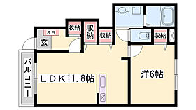 スマイルタウンＣ  ｜ 兵庫県姫路市西今宿8丁目（賃貸アパート1LDK・1階・42.80㎡） その2