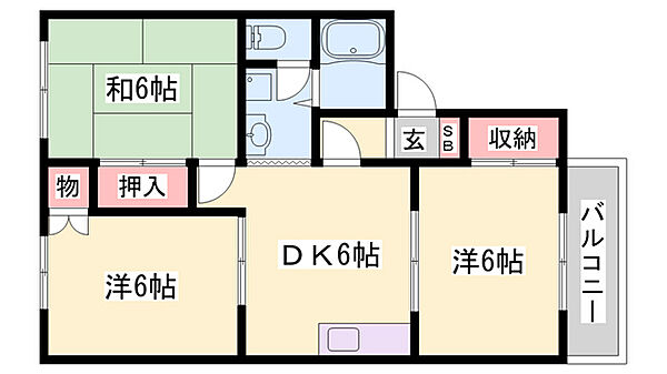 ハイツひまわり ｜兵庫県加古川市尾上町今福(賃貸アパート3DK・2階・53.00㎡)の写真 その1