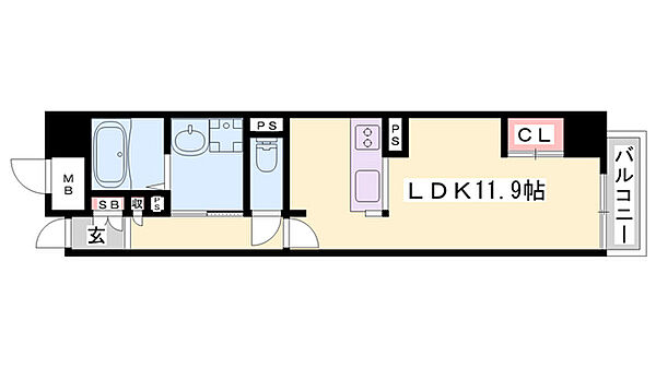 キャッスルコート龍野町II ｜兵庫県姫路市龍野町2丁目(賃貸マンション1R・6階・34.84㎡)の写真 その2