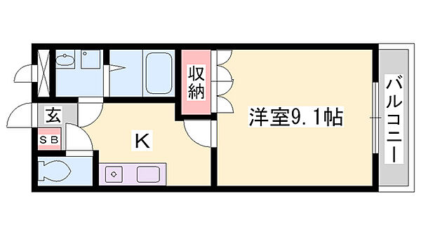 リバーサイドレジデンス ｜兵庫県姫路市飾磨区細江(賃貸アパート1K・2階・30.96㎡)の写真 その2