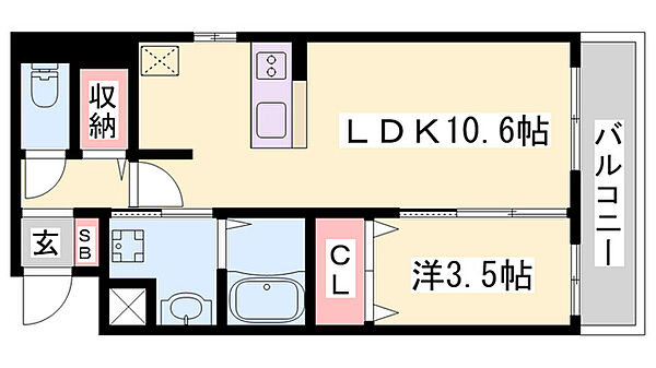 ソル　グランデ ｜兵庫県姫路市久保町(賃貸マンション1LDK・3階・38.79㎡)の写真 その2