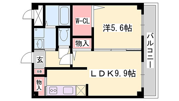 ライブワンコート ｜兵庫県姫路市飾磨区中野田1丁目(賃貸アパート1LDK・3階・42.00㎡)の写真 その2