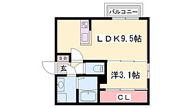 サントレーフル  ｜ 兵庫県姫路市東山（賃貸アパート1LDK・2階・32.77㎡） その2