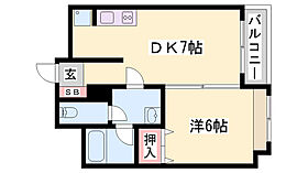 ＫＥＩマンション  ｜ 兵庫県姫路市亀井町（賃貸マンション1DK・4階・30.38㎡） その2