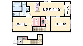 アル・グレース  ｜ 兵庫県姫路市仁豊野6丁目（賃貸アパート2LDK・2階・58.57㎡） その2