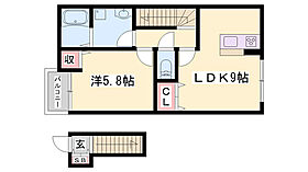 オーシャンコート姫路A棟  ｜ 兵庫県姫路市四郷町山脇（賃貸アパート1LDK・2階・42.72㎡） その2