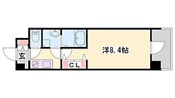 アルティザ姫路 1Kの間取図画像