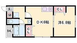 アパート 1DKの間取図画像