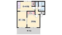 アーバンコート1 2DKの間取図画像