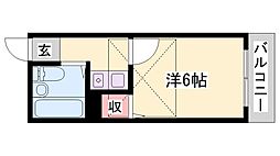 ジョイパレス新在家 1Kの間取図画像