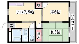 ライフタウン 2DKの間取図画像