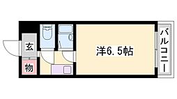 BASE1北姫路 1Kの間取図画像