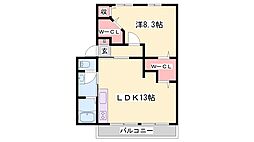 ハイツサンライフD 1LDKの間取図画像
