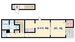 グランボヌール 1DKの間取図画像