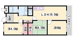 赤穂駅北ハイツ 3LDKの間取図画像
