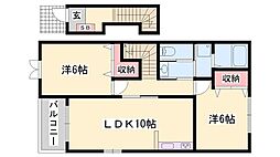 ディスリュミエール 2LDKの間取図画像