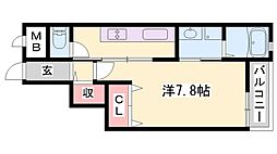 フィレールデュトラジャ7 1Kの間取図画像
