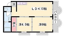 メゾン手柄 2LDKの間取図画像