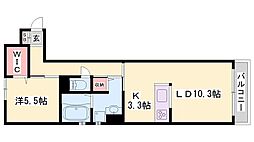 おたふく荘 1LDKの間取図画像