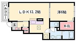 エレガンテヴィラ3 1LDKの間取図画像
