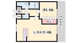 ストークミヤタ 1LDKの間取図画像