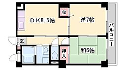 ピュアエレガンス 2DKの間取図画像