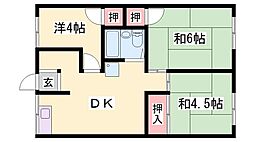 緑風荘 3DKの間取図画像