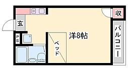 ジュネス新在家 ワンルームの間取図画像