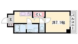 キャピタルアイ姫路 1Kの間取図画像